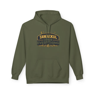 Tawakkul Unisex Islamic Hoodie Faith Message Soft Midweight Fleece