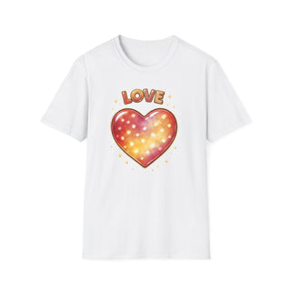 Love Heart Graphic T-Shirt, Cute Aesthetic Red Gold Heart Shirt for Women