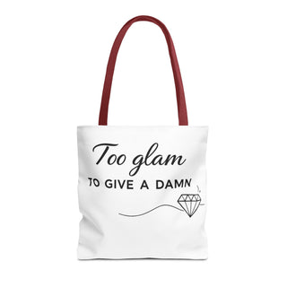 Too Glam to Give a Damn Tote Bag, Funny Aesthetic Canvas Gift for Her
