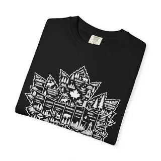 Canada Outdoor Shirt White Maple Leaf with Provinces Territories and Cities Vintage Wilderness Design