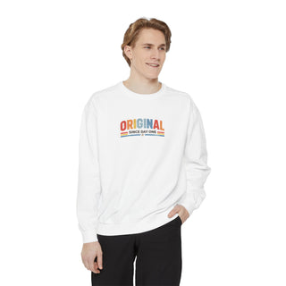 Vintage Graphic Sweatshirt – Garment Dyed Relaxed Fit Crewneck Original Since Day One Sweatshirt