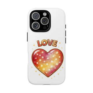 Love Rainbow Heart Phone Case, Pastel Aesthetic Cute Girly Gift for Her