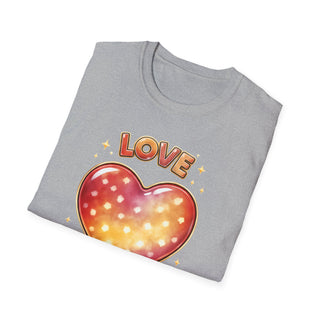Love Heart Graphic T-Shirt, Cute Aesthetic Red Gold Heart Shirt for Women