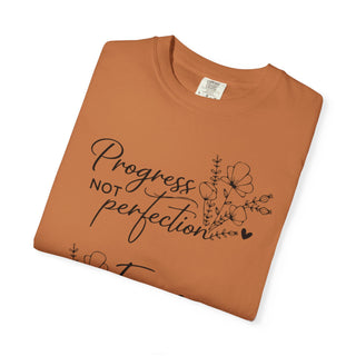 Progress Not Perfection Focus on the Good Inspirational Floral T-Shirt Gift