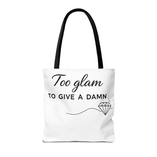 Too Glam to Give a Damn Tote Bag, Funny Aesthetic Canvas Gift for Her