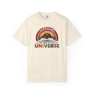 Retro Reading My Way to the Universe Book Lover Bookworm Librarian Tee
