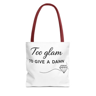 Too Glam to Give a Damn Tote Bag, Funny Aesthetic Canvas Gift for Her