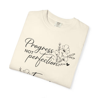 Progress Not Perfection Focus on the Good Inspirational Floral T-Shirt Gift
