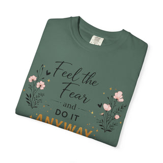Feel the Fear and Do It Anyway Gold Motivational Quote Hoodie Shirt