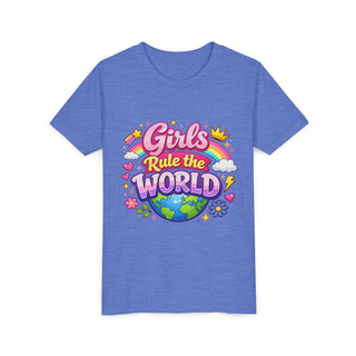 Girls Rule The World Shirt Cute Empowering Kids Graphic Tee Gift