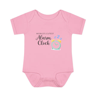World’s Cutest Alarm Clock Onesie Funny Newborn Baby Outfit Gift