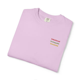 Unbothered Unstoppable Unmatched Embroidered Minimalist Tee