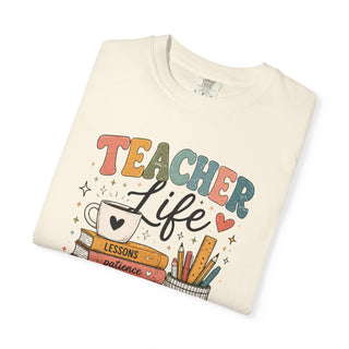 Teacher Life Retro Graphic Tee, Cute Vintage Teacher Shirt, Coffee Teach Inspire Repeat Gift for Teachers and Educators