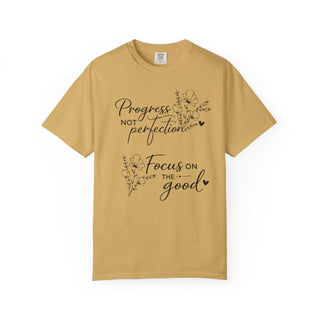 Progress Not Perfection Focus on the Good Inspirational Floral T-Shirt Gift