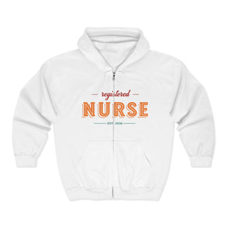 Registered Nurse Full-Zip Hoodie – "It's a Beautiful Day to Save Lives" Retro Nurse Zip-Up