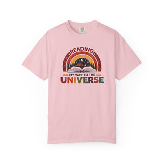 Retro Reading My Way to the Universe Book Lover Bookworm Librarian Tee