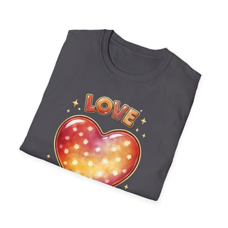 Love Heart Graphic T-Shirt, Cute Aesthetic Red Gold Heart Shirt for Women