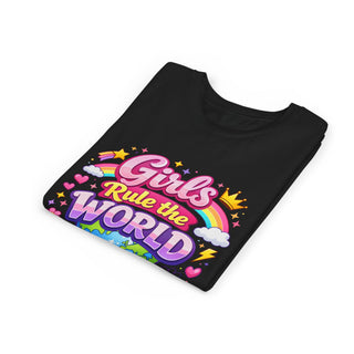 Girls Rule The World Shirt Cute Empowering Kids Graphic Tee Gift
