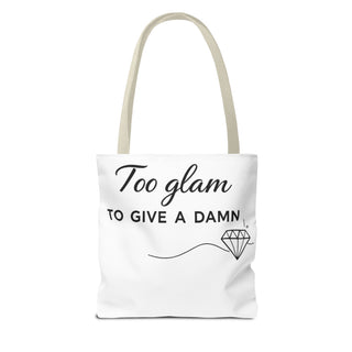 Too Glam to Give a Damn Tote Bag, Funny Aesthetic Canvas Gift for Her