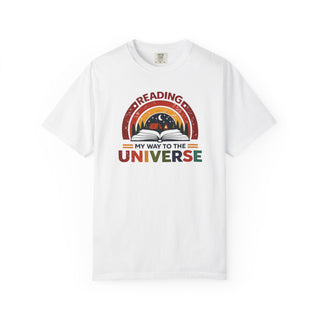 Retro Reading My Way to the Universe Book Lover Bookworm Librarian Tee