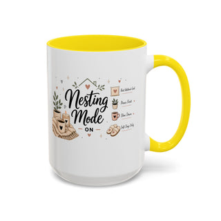 Nesting Mode Accent Coffee Mug (11, 15oz) – Cozy Self Care Vibes
