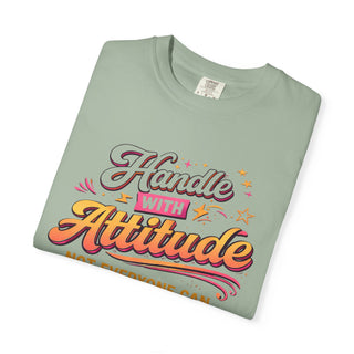 Handle With Attitude Shirt Funny Sarcastic Gift for Women Retro Graphic Tee