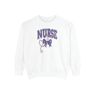 Floral Nurse Sweatshirt Cute Nurse Gift RN LPN Crewneck Nurse Appreciation Sweatshirt Healthcare Worker Gift Medical Professional Sweatshirt