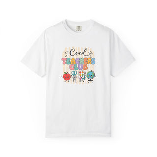Teacher Appreciation Gift Shirt Garment Dyed Cotton Tee Cool Teachers Club Graphic Design Relaxed Fit Comfortable Teaching Outfit Back To School Present Casual Professional Wear Soft Heavy Cotton Material Daily Classroom Essential Staff