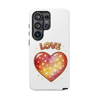 Love Rainbow Heart Phone Case, Pastel Aesthetic Cute Girly Gift for Her