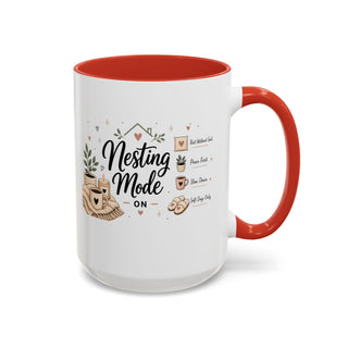 Nesting Mode Accent Coffee Mug (11, 15oz) – Cozy Self Care Vibes