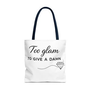 Too Glam to Give a Damn Tote Bag, Funny Aesthetic Canvas Gift for Her