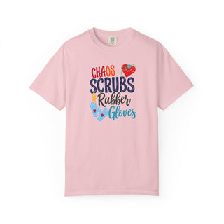 Chaos Scrubs & Rubber Gloves T-Shirt, Funny Nurse Shirt, RN LPN Gift, Healthcare Worker Tee, Nurse Appreciation Shirt, Medical Professional Gift