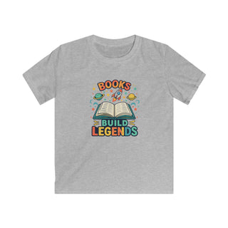 Books Build Legends Kids T-Shirt – Cool Reading Graphic Tee for Boys, Fun Book Lover Shirt for Kids