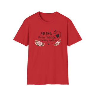 Mom The Love That Holds Everything Together Heart Floral T-Shirt