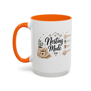 Nesting Mode Accent Coffee Mug (11, 15oz) – Cozy Self Care Vibes