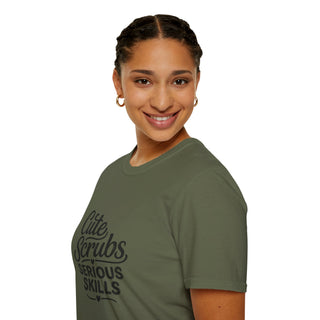 Cute Scrubs Serious Skills Shirt, Funny Nurse Tee, Healthcare Worker Gift
