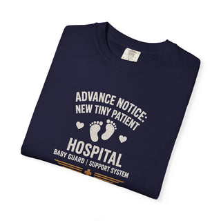 New Tiny Patient Hospital Tee — 'Advance Notice: New Tiny Patient' Baby Arrival T-Shirt (Est. 2026)