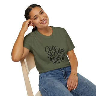 Cute Scrubs Serious Skills Shirt, Funny Nurse Tee, Healthcare Worker Gift