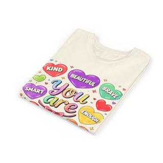You Are Kind Brave Smart Loved Girls Cute Affirmation T-Shirt Design