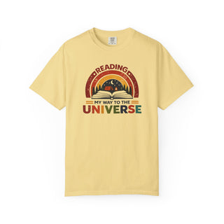 Retro Reading My Way to the Universe Book Lover Bookworm Librarian Tee