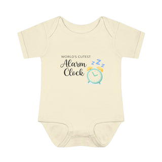 World’s Cutest Alarm Clock Onesie Funny Newborn Baby Outfit Gift