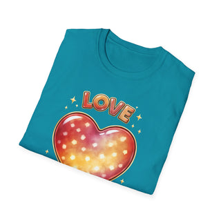 Love Heart Graphic T-Shirt, Cute Aesthetic Red Gold Heart Shirt for Women
