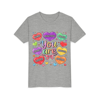 You Are Kind Brave Smart Loved Girls Cute Affirmation T-Shirt Design