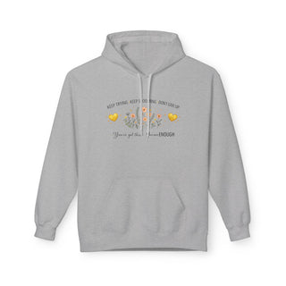 Keep Trying Keep Blooming Don’t Give Up Motivational Floral Hoodie Gift