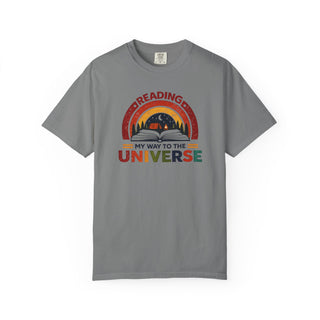 Retro Reading My Way to the Universe Book Lover Bookworm Librarian Tee