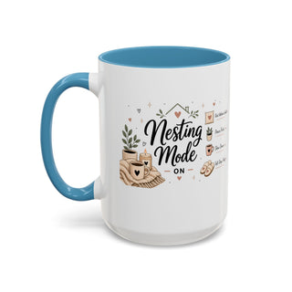 Nesting Mode Accent Coffee Mug (11, 15oz) – Cozy Self Care Vibes