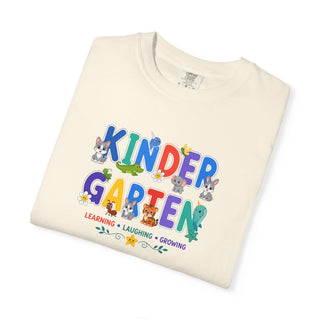 Kindergarten Shirt, Cute Animal Letter Tee, Learning Laughing Growing, First Day of Kindergarten Shirt, Back to School Kids Outfit