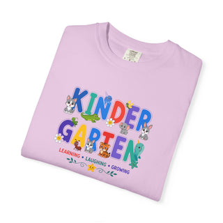 Kindergarten Shirt, Cute Animal Letter Tee, Learning Laughing Growing, First Day of Kindergarten Shirt, Back to School Kids Outfit