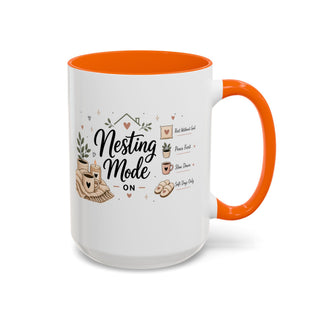 Nesting Mode Accent Coffee Mug (11, 15oz) – Cozy Self Care Vibes