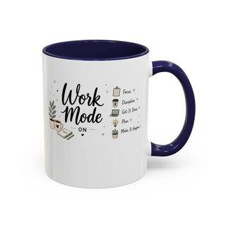 Work Mode ON Accent Coffee Mug (11, 15oz) – Productivity & Focus